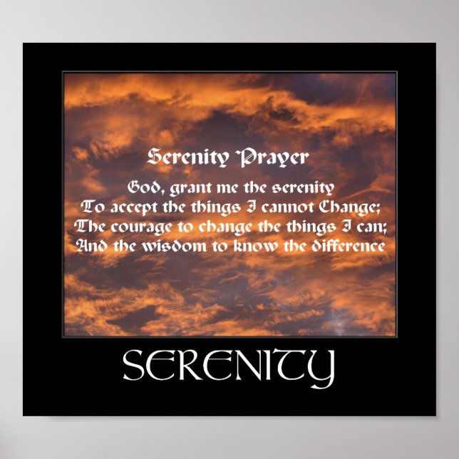 Poster Serenity Prayer Morning Sky Inspiration (Frente)