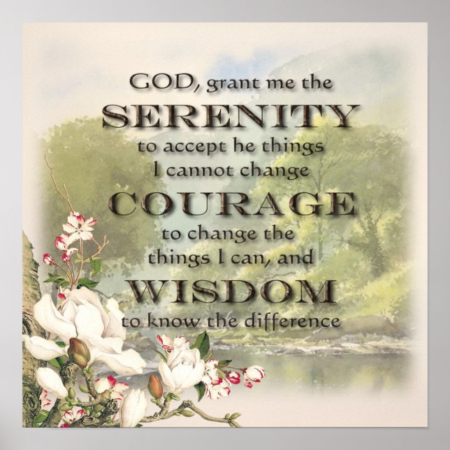 Poster Serenity Prayer on Calming Background (Frente)