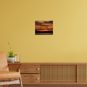 Pôster Serenity Prayer Orange Sunset Landscape