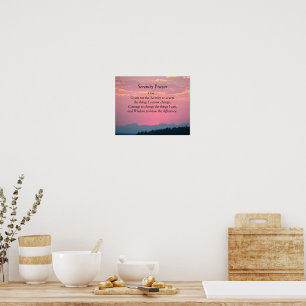 Pôster Serenity Prayer Pink Sunset Fotografia