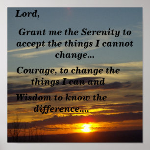 Poster Serenity Prayer (pôr do sol)