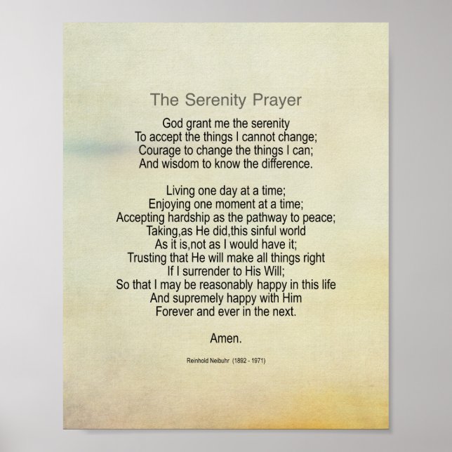 Poster Serenity Prayer Quote Vintage Style  (Frente)