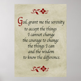 Poster Serenity Prayer/Vintage Style
