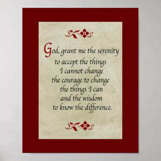Poster Serenity Prayer/Vintage Style