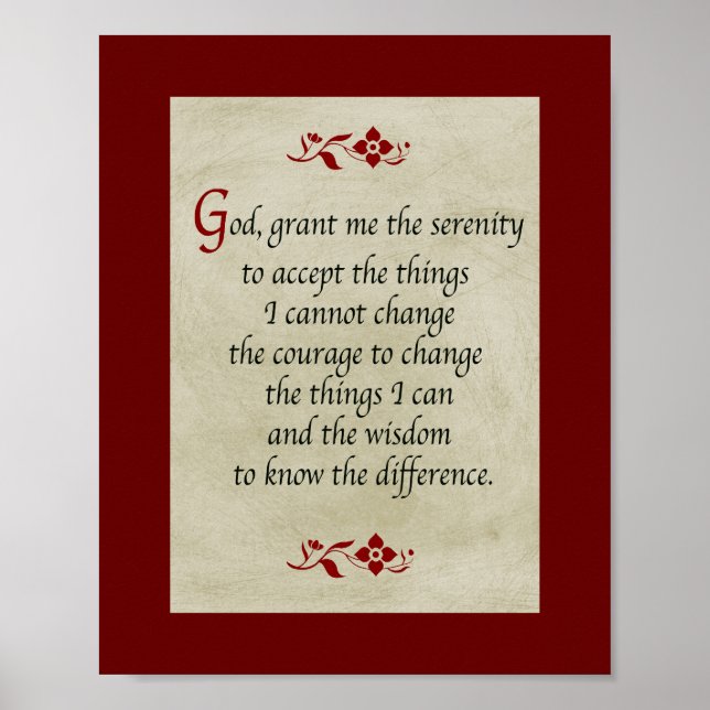 Poster Serenity Prayer/Vintage Style (Frente)