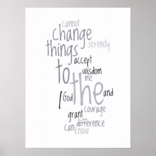 Poster Serenity Prayer Word Art