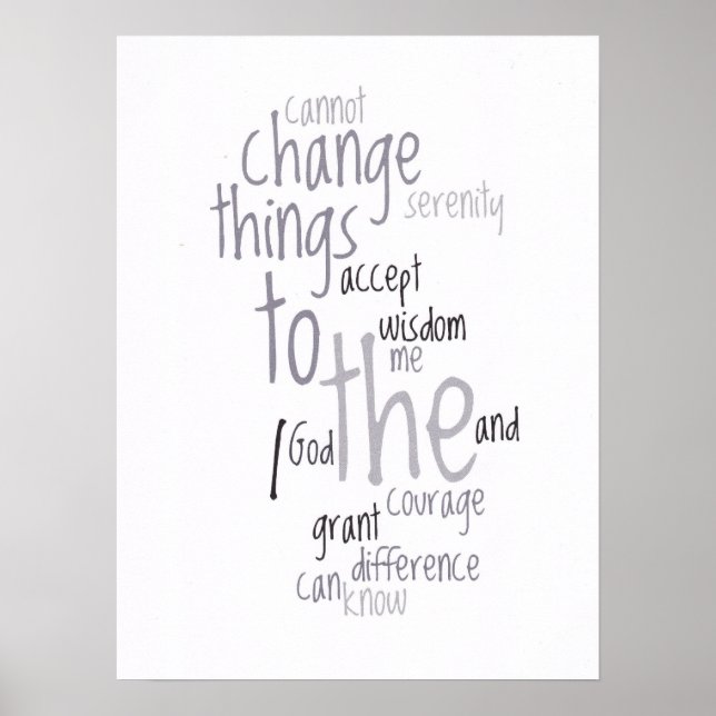 Poster Serenity Prayer Word Art (Frente)