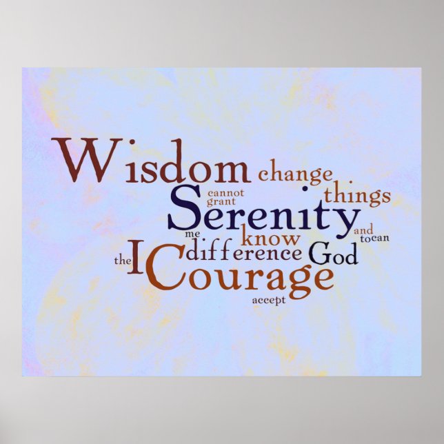 Pôster Serenity Prayer Wordle em abstrato (Frente)