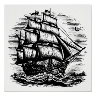 Pôster Série de Arte de Entrega Pirata - Primeira Edição