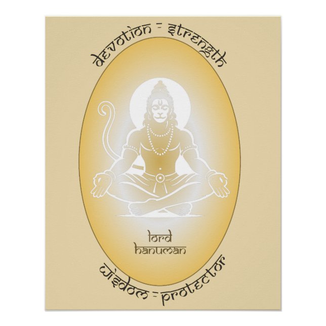 Pôster Série de Arte Deuses da Índia - Senhor Hanuman (Frente)