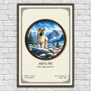 Poster Série de Zoologia Akita Inu