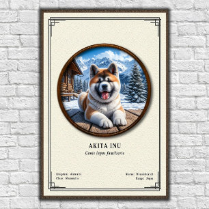 Poster Série de Zoologia Akita Inu
