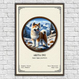 Poster Série de Zoologia Akita Inu