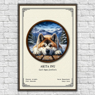 Poster Série de Zoologia Akita Inu