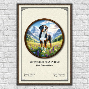Poster Série de Zoologia Appenzeller Sennenhund