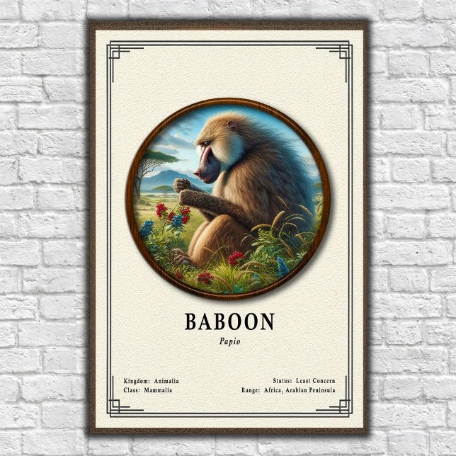 Poster Série de Zoologia de Babuínos (Criador carregado)