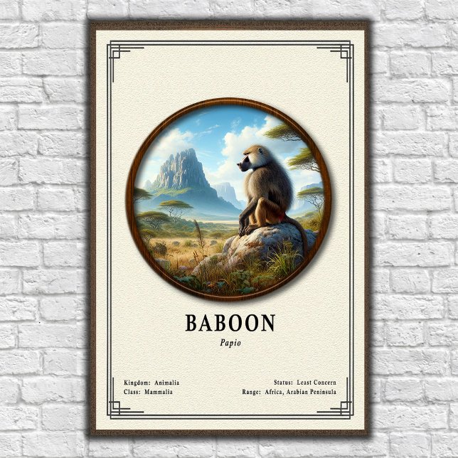 Poster Série de Zoologia de Babuínos (Criador carregado)