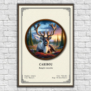 Poster Série de Zoologia de Caribou