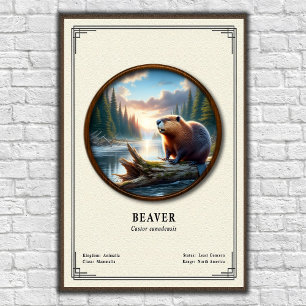Poster Série de Zoologia de Castores