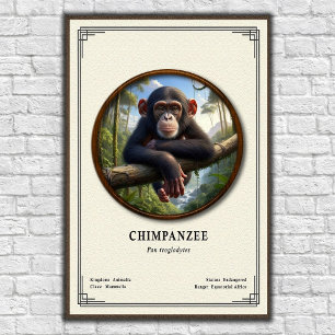 Poster Série de Zoologia de Chimpanzés