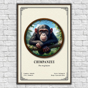 Poster Série de Zoologia de Chimpanzés