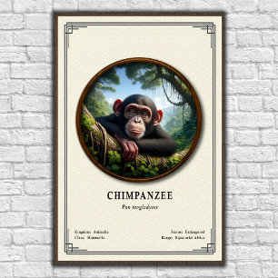 Poster Série de Zoologia de Chimpanzés