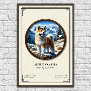 Poster Série de Zoologia do Akita Americano