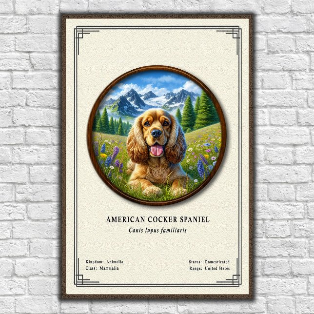 Poster Série de Zoologia do American Cocker Spaniel (Criador carregado)