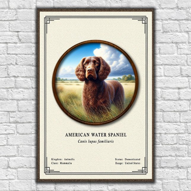 Poster Série de Zoologia do American Water Spaniel (Criador carregado)