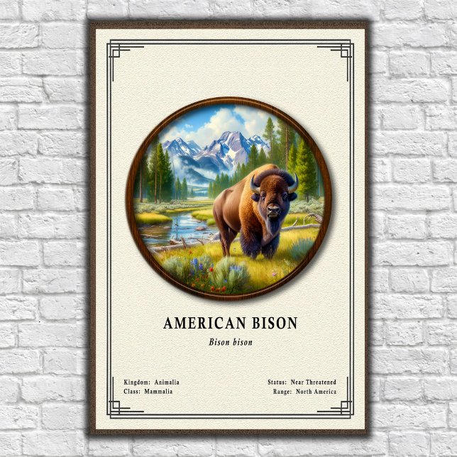 Poster Série de Zoologia do Bisonte Americano (Criador carregado)