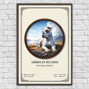 Poster Série de Zoologia do Bulldog Americano