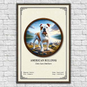 Poster Série de Zoologia do Bulldog Americano