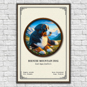 Poster Série de Zoologia do Cão de Montanha de Berna