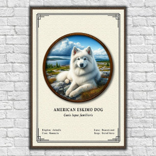 Poster Série de Zoologia do Cão Esquimó Americano