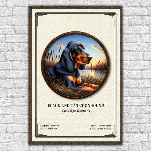 Poster Série de Zoologia do Coonhound Black and Tan