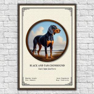 Poster Série de Zoologia do Coonhound Black e Tan