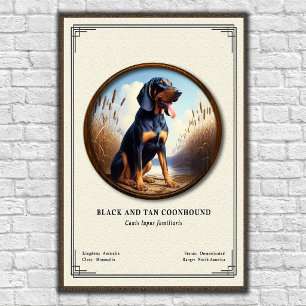 Poster Série de Zoologia do Coonhound Black e Tan