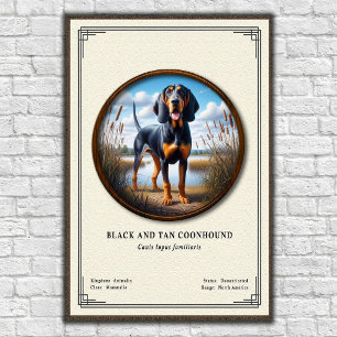 Poster Série de Zoologia do Coonhound Black e Tan