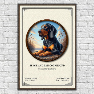 Poster Série de Zoologia do Coonhound Black e Tan