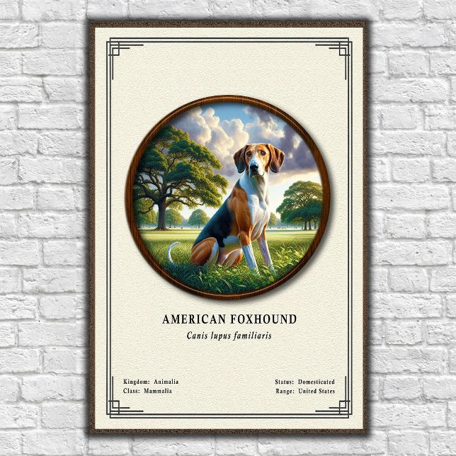 Poster Série de Zoologia do Foxhound Americano (Criador carregado)