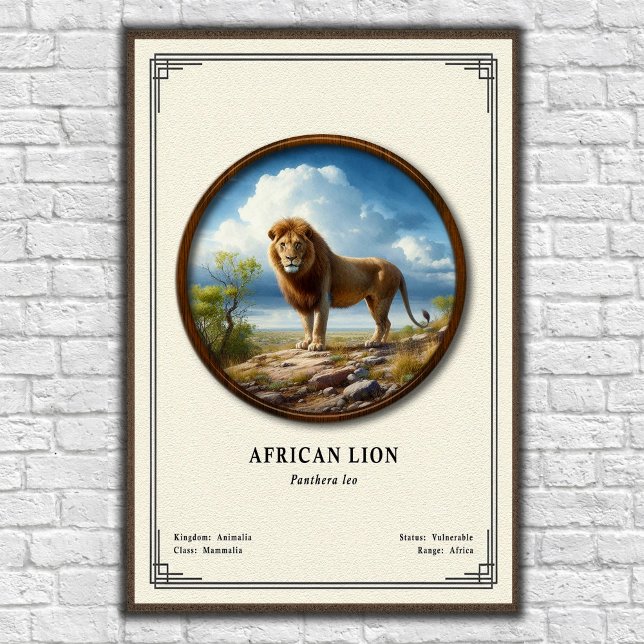 Poster Série de Zoologia do Leão Africano (Criador carregado)