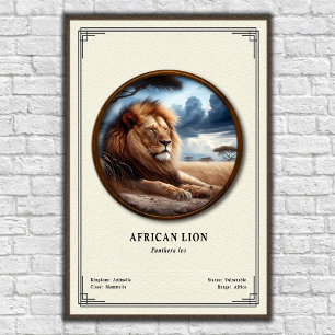 Poster Série de Zoologia do Leão Africano
