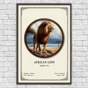 Poster Série de Zoologia do Leão Africano