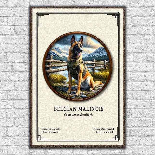 Poster Série de Zoologia do Malinois Belga (Criador carregado)