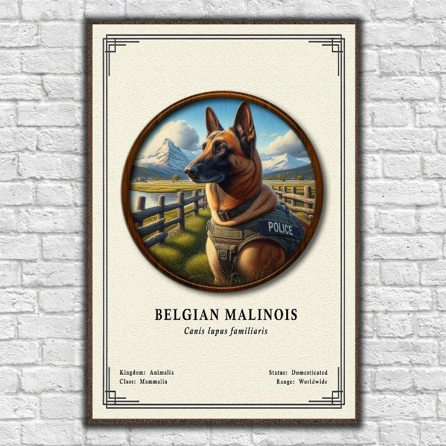 Poster Série de Zoologia do Malinois Belga (Criador carregado)