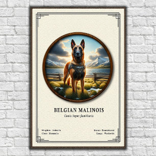 Poster Série de Zoologia do Malinois Belga