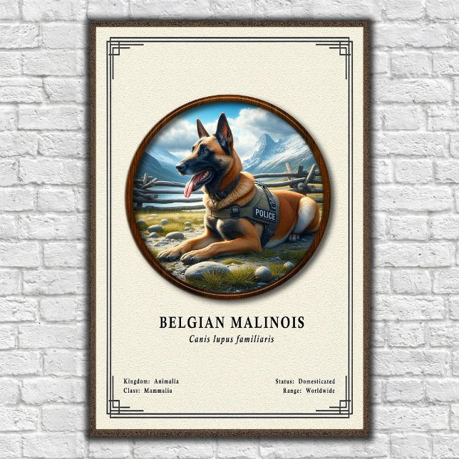 Poster Série de Zoologia do Malinois Belga (Criador carregado)