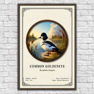 Poster Série de Zoologia do Pato-de-olhos-dourados Comum
