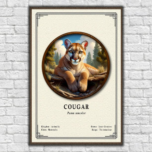 Poster Série de Zoologia do Puma