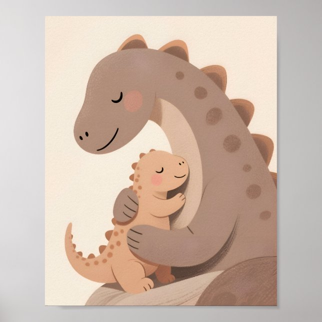 Poster Série Dino baby e Madre Boho Dino (Frente)